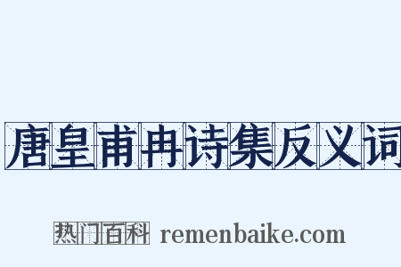 唐皇甫冉诗集反义词是什么意思的图片